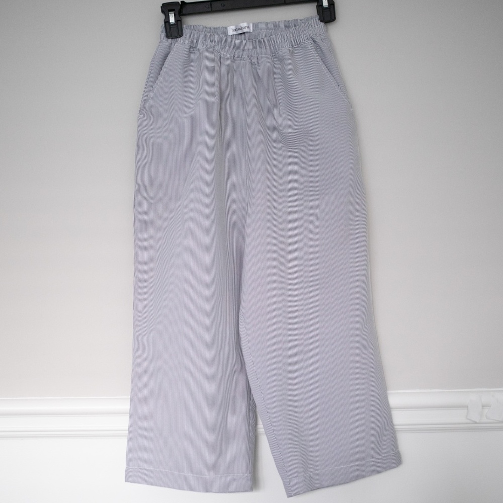 .Cullotes wide leg pants striped blue